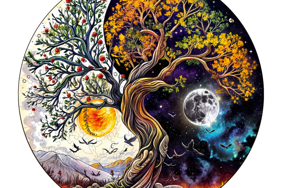 Puzzle en bois – Arbre de vie Soleil et Lune 66e5155fcaef4