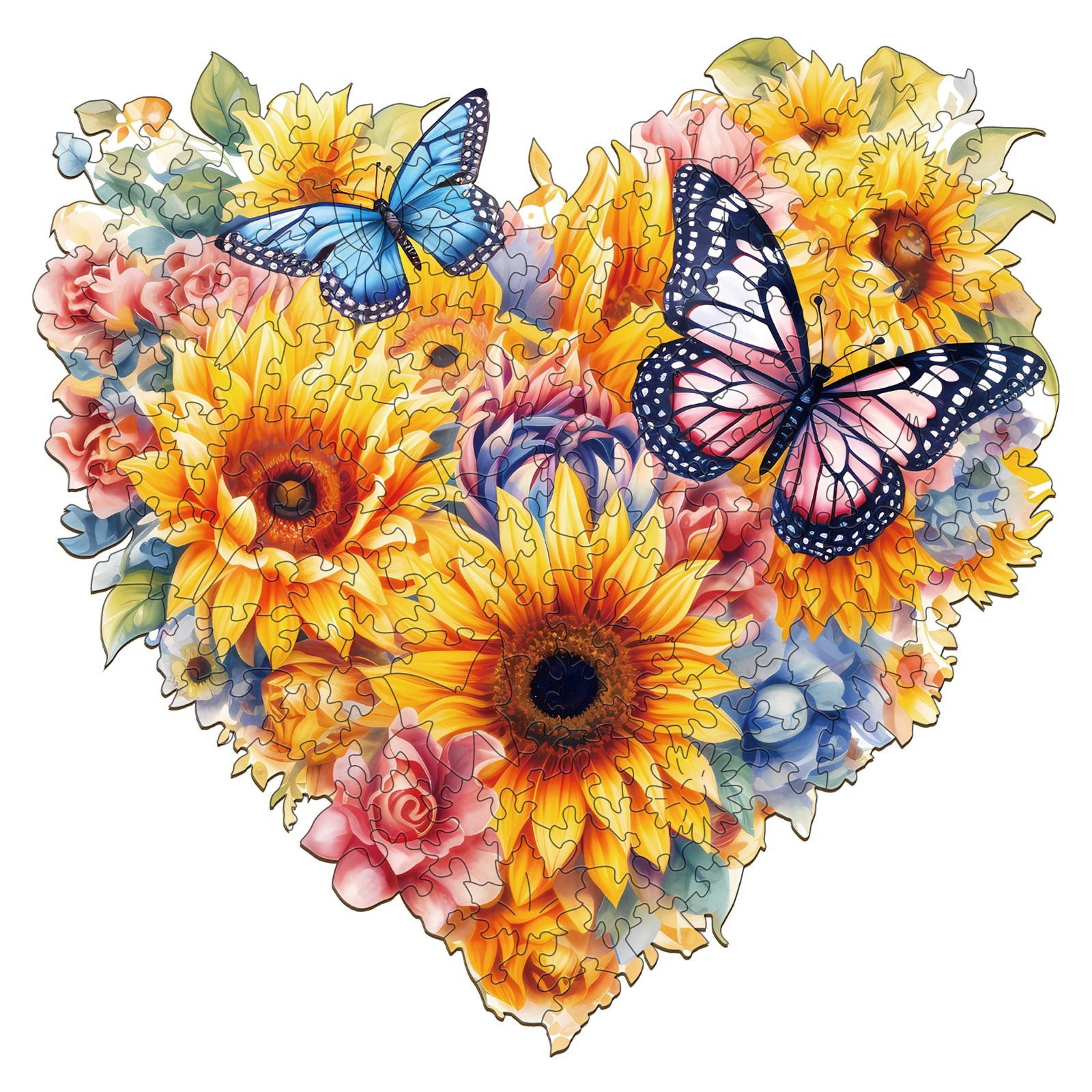 Puzzle en bois – Tournesol et papillon 66eacda53831f