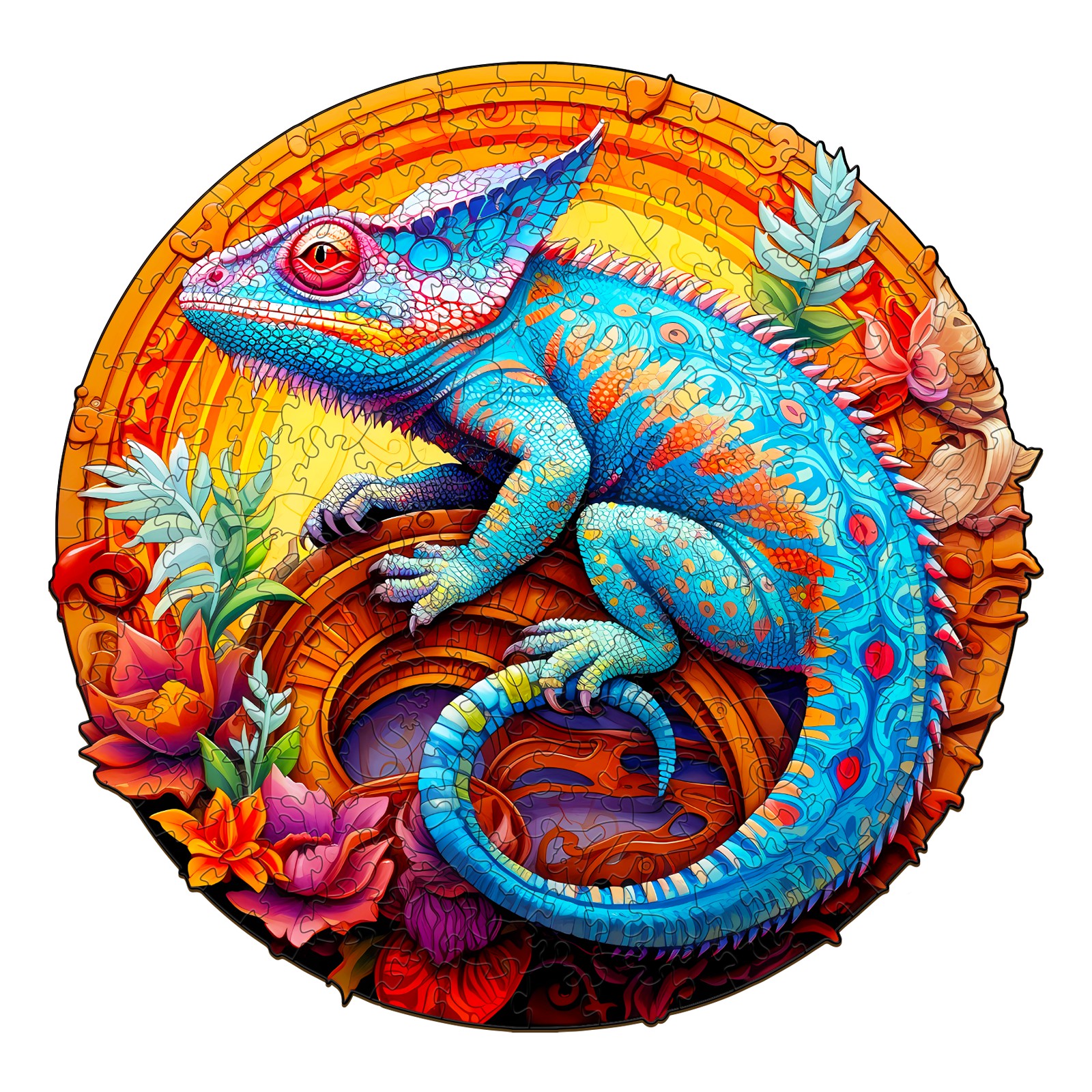 Puzzle en bois – Caméléon unique 66ed388ad47b6