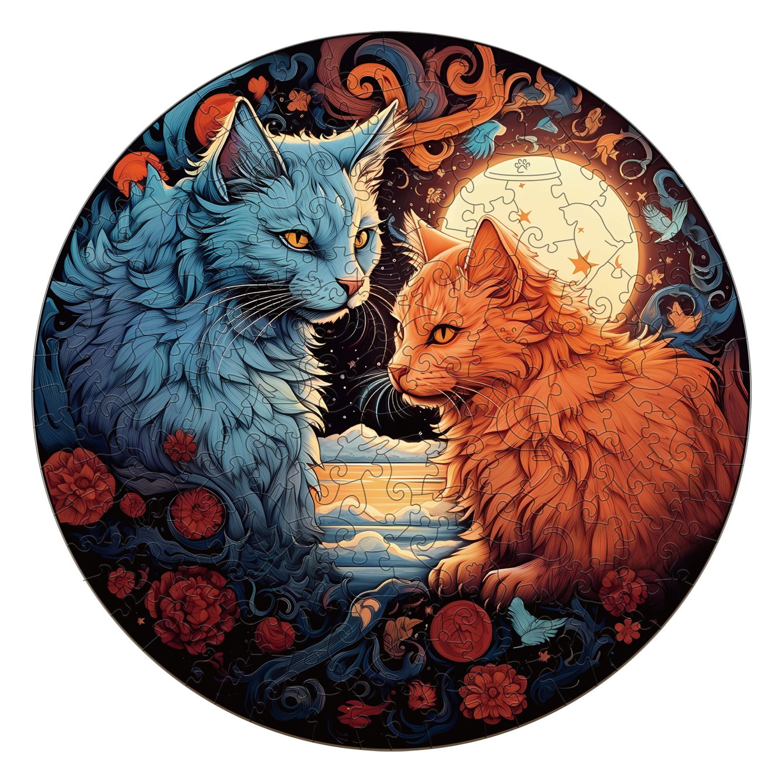 Puzzle en bois-YIN YANG CAT-1 66de320261c73