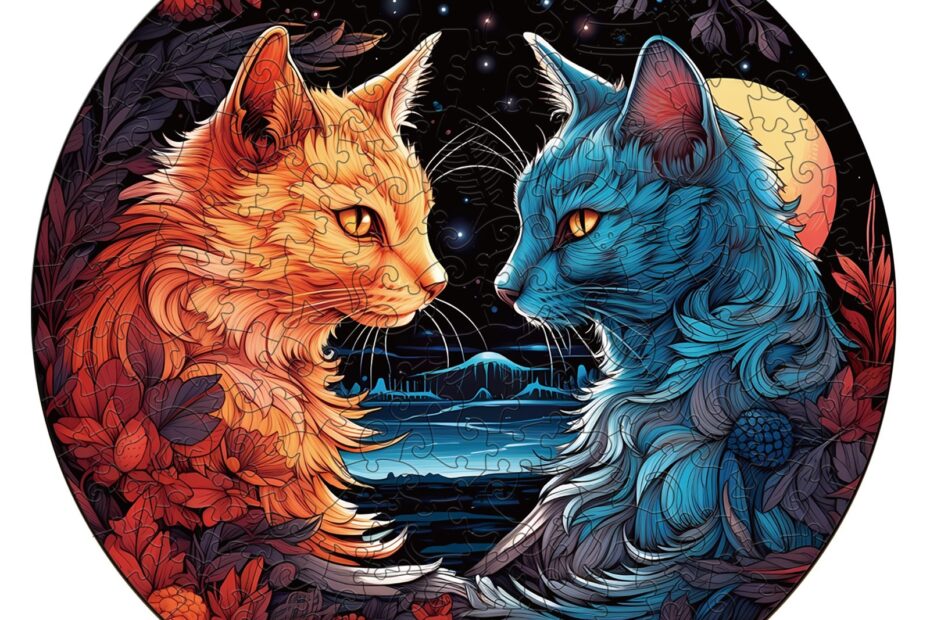Puzzle en bois-YIN YANG CAT-2 66dd8297741ee