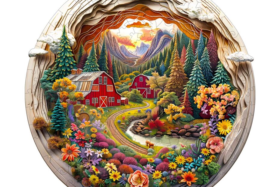 Puzzle en bois – Ferme 3D