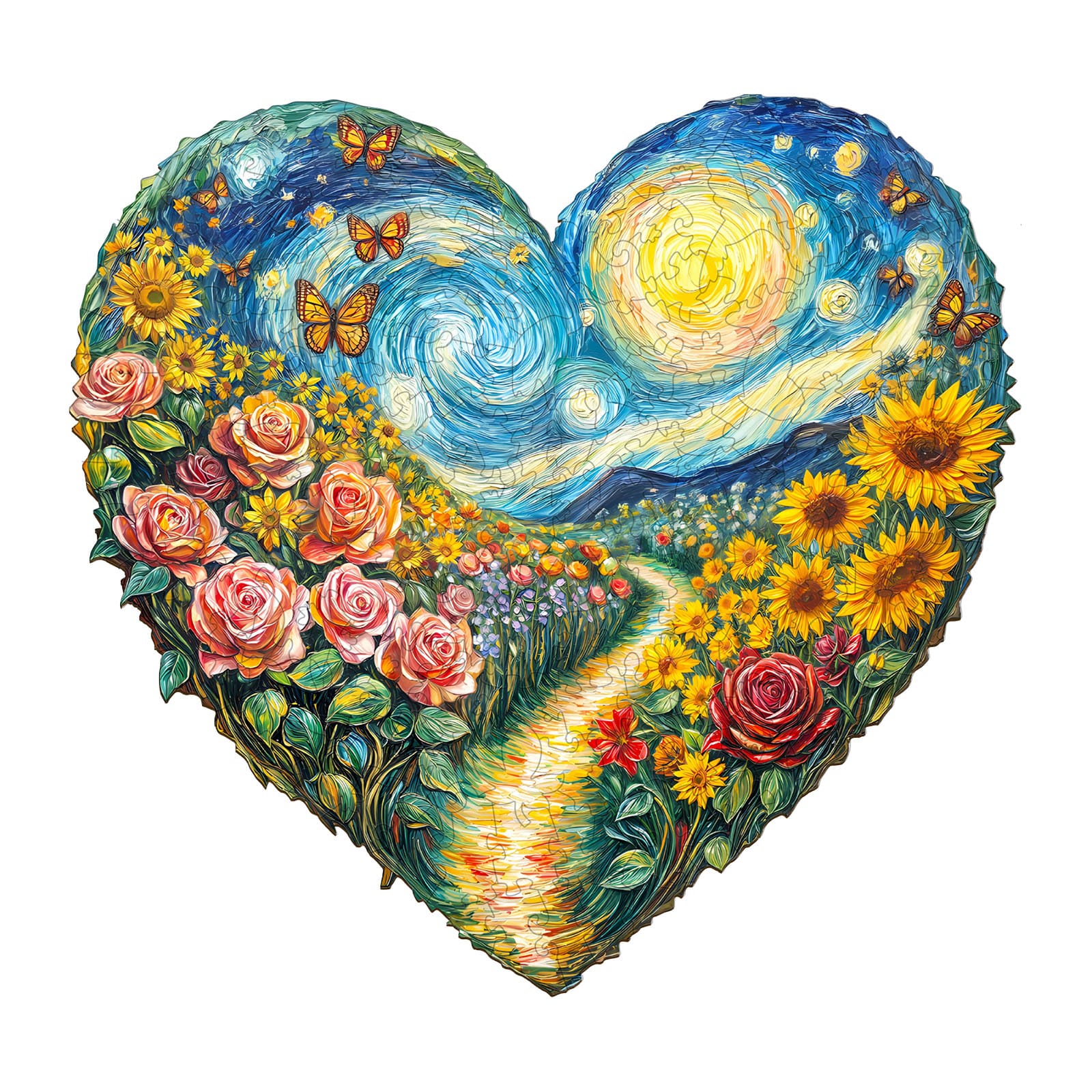Puzzle en bois – Jardin en forme de cœur