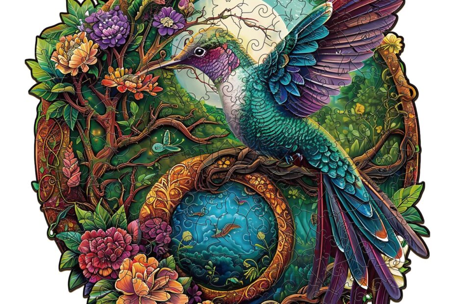 Puzzle en bois – Colibri Yin Yang 2