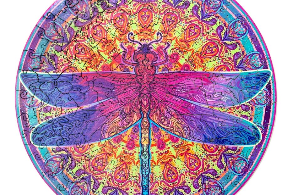 Holzpuzzle-MANDALA DRAGONFLY 2