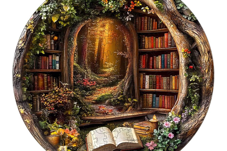 Holzpuzzle – Die verzauberte Bibliothek