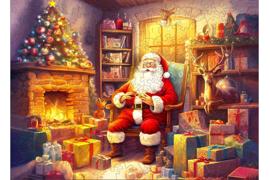 Holzpuzzle-Jolly Santa Claus