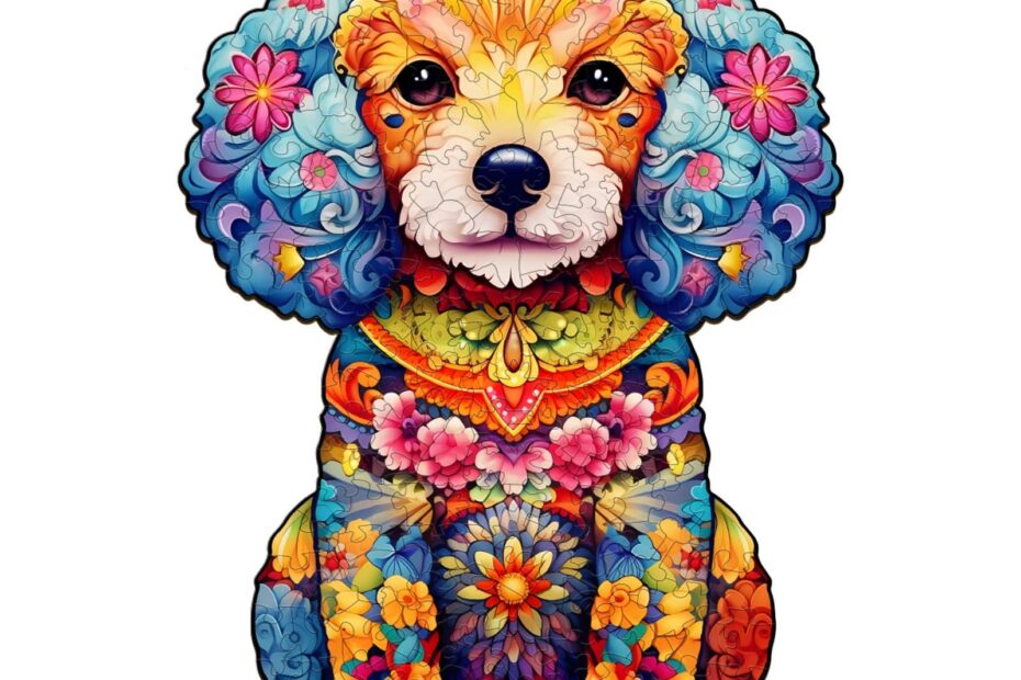Wooden Jigsaw Puzzle-cute poodle